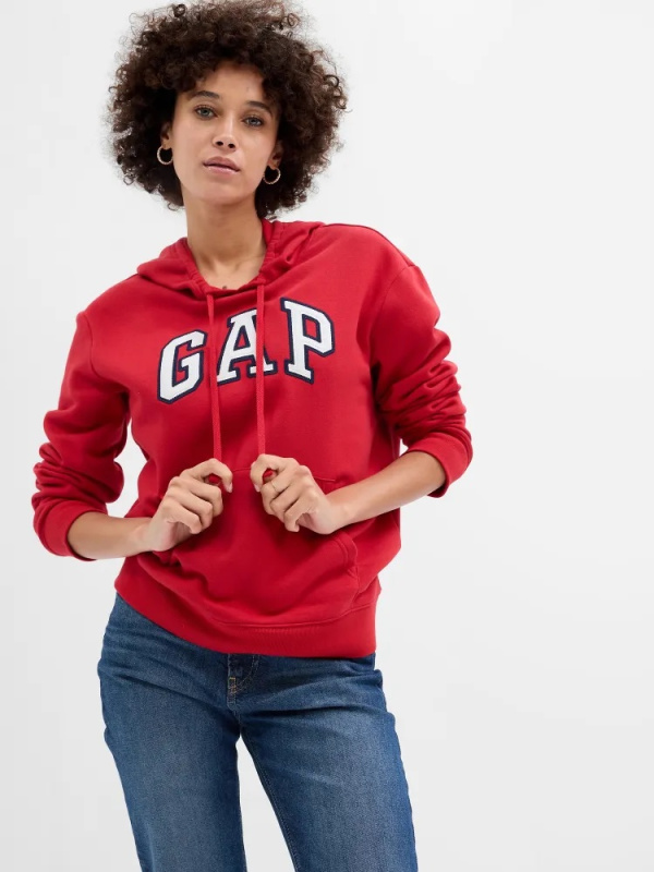 GAP HERITAGE Pullover Hoodie dámská mikina červená Velikost: XXS