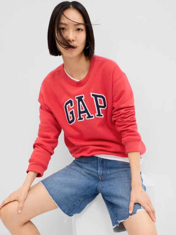 GAP HERITAGE Crewneck dámská mikina lososová Velikost: XXS