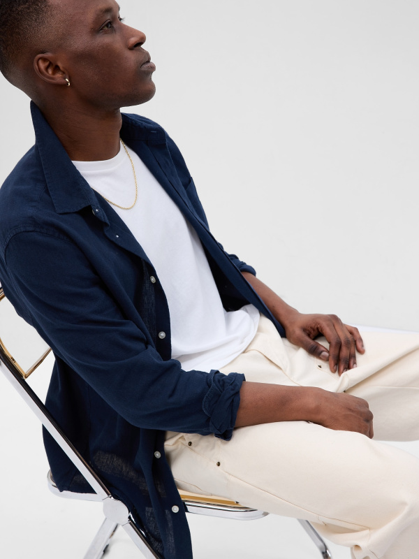 GAP Košeľa s prímesou ľanu - Pánské