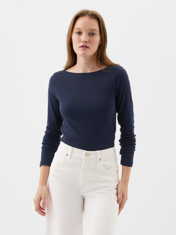 GAP Tričko s dlouhým rukávem tmavě modrá Velikost: XL