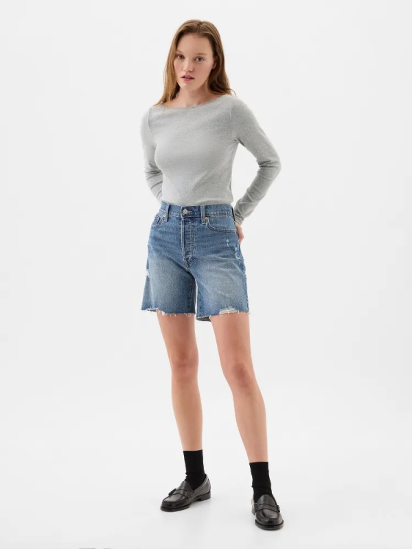 GAP Tričko s dlouhým rukávem šedá Velikost: XS