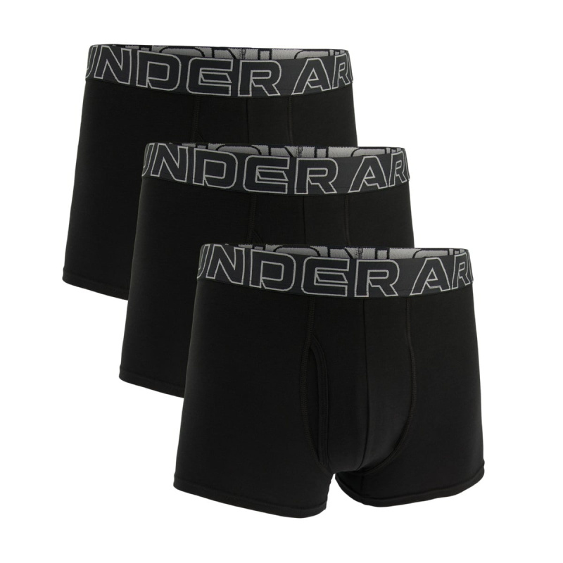 3PACK pánské boxerky Under Armour černé (1383891 001) XXL, trenky / trenýrky