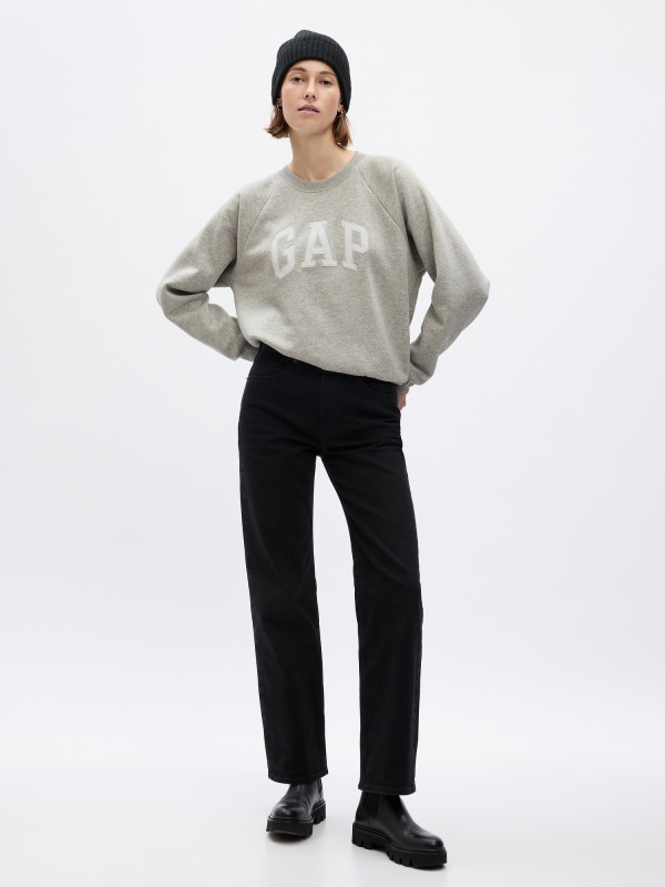 GAP Mikina s logem a raglánovými rukávy světle šedá Velikost: XS