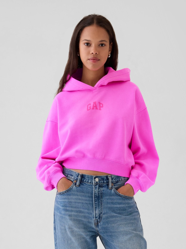 GAP Mikina s kapucí Logo Cropped - Dámské
