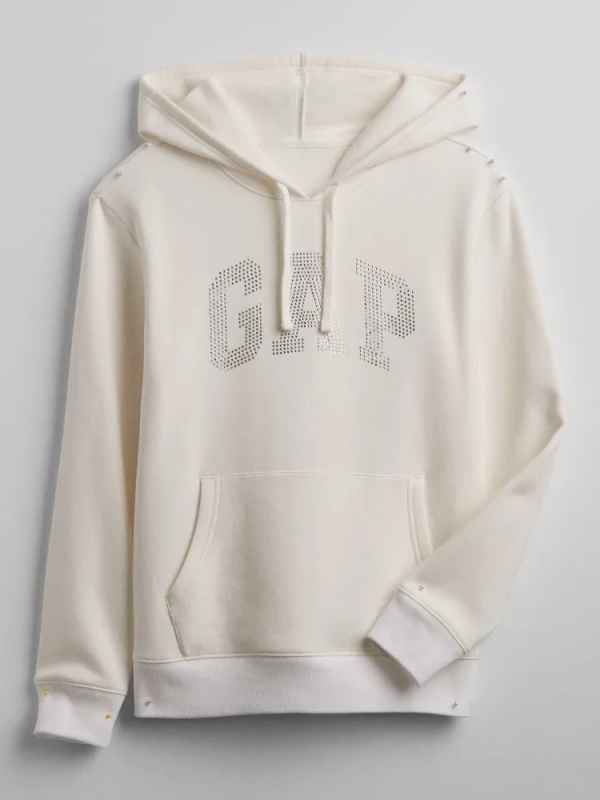 GAP HERITAGE Pullover Hoodie dámská mikina bílá Velikost: XXS
