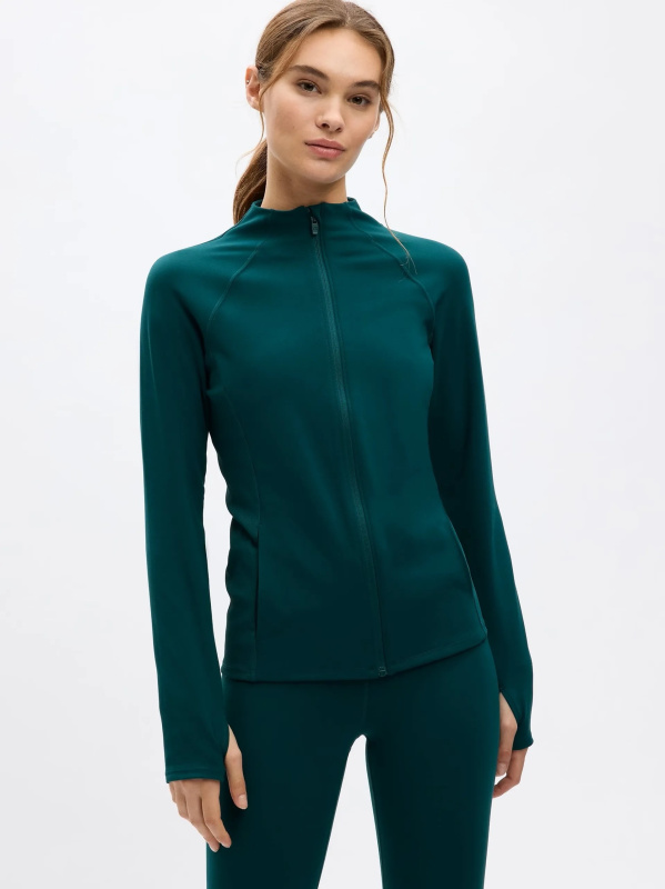 GAP Sportovní bunda GapFit Studio zelená Velikost: XS