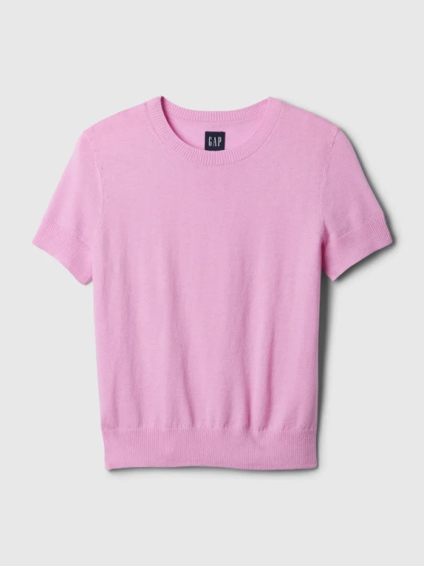 GAP Krátký crop svetr CashSoft růžový Velikost: XXS