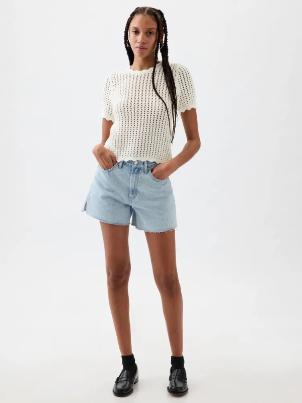 GAP Háčkované tričko bílá Velikost: XS