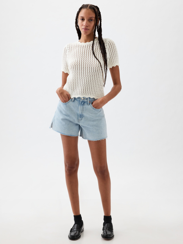 GAP Háčkované tričko bílá Velikost: XS