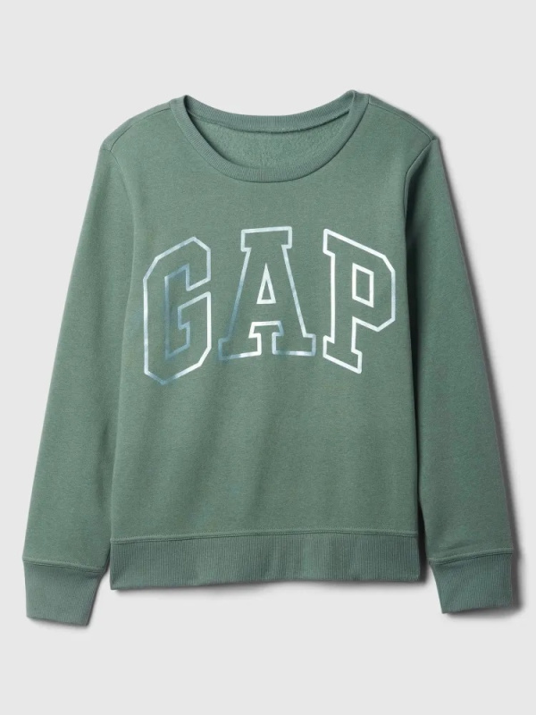 GAP Rovná mikina s lesklým logem zelená Velikost: S