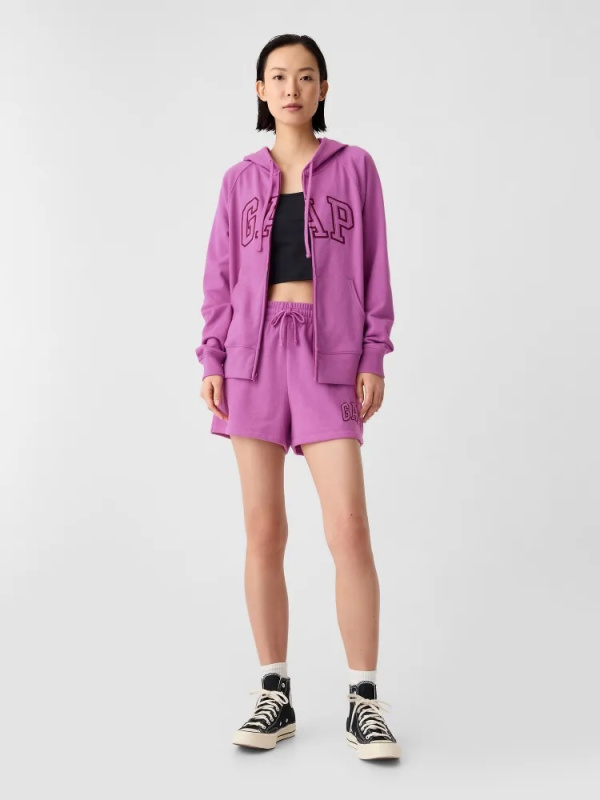 GAP Mikina s logem a kapucí na zip fialová Velikost: S