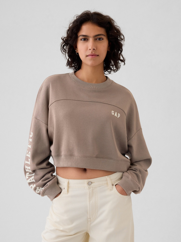 GAP Crop mikina s logem hnědá Velikost: XL