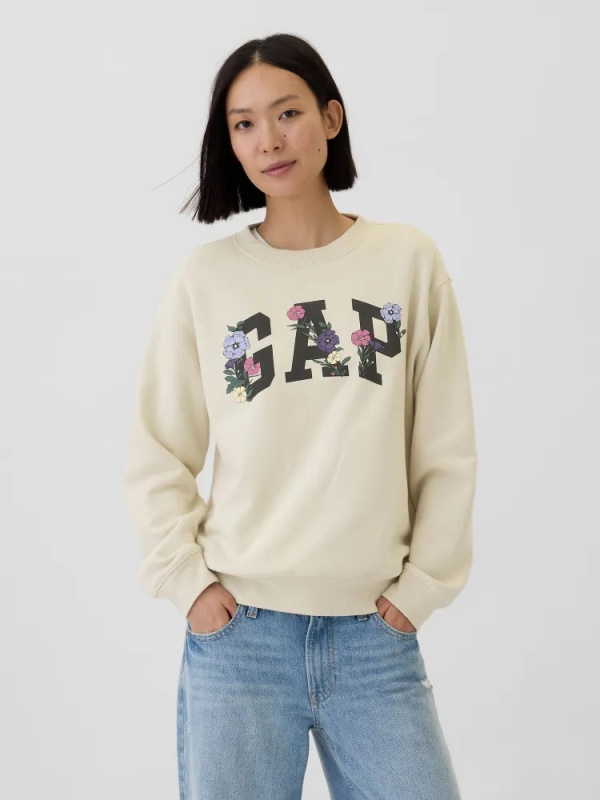 GAP HERITAGE Crewneck dámská mikina béžová Velikost: XL