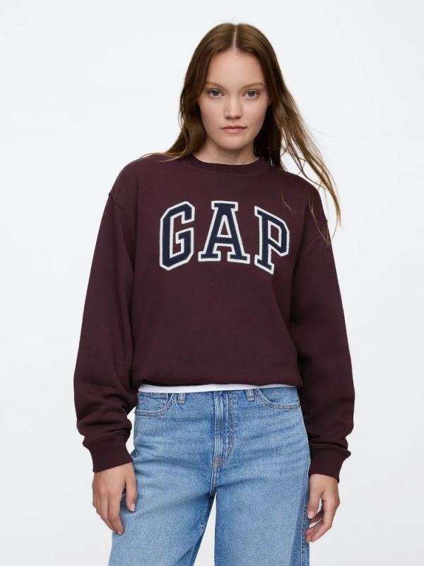 GAP HERITAGE Crewneck dámská mikina tmavě fialová Velikost: XS