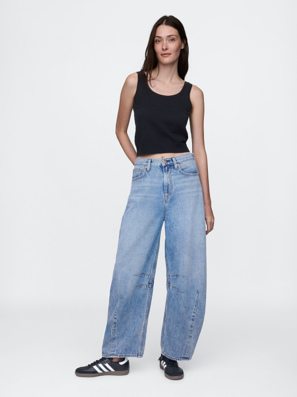 GAP Dámské vysoké džíny Horseshoe UltraSoft