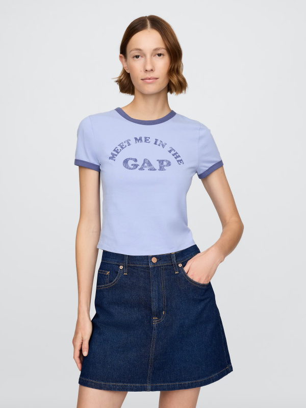 GAP Dámské Crop tričko s logem 749366-03 Velikost: L