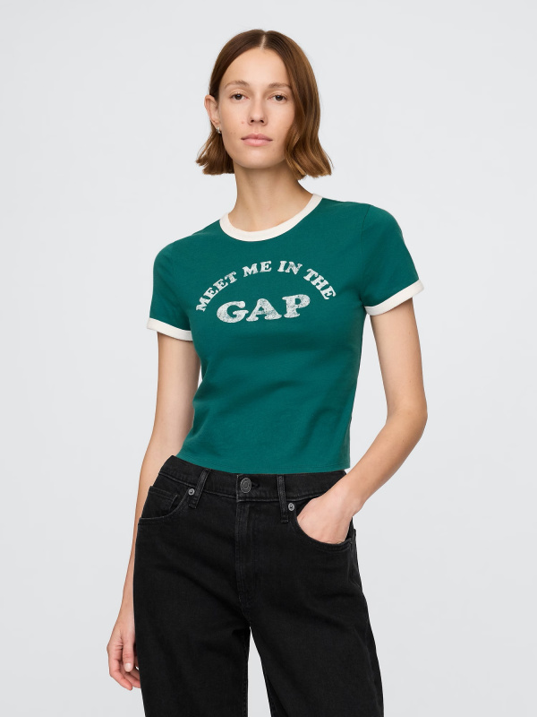 GAP Dámské Crop tričko s logem 749366-04 Velikost: XL