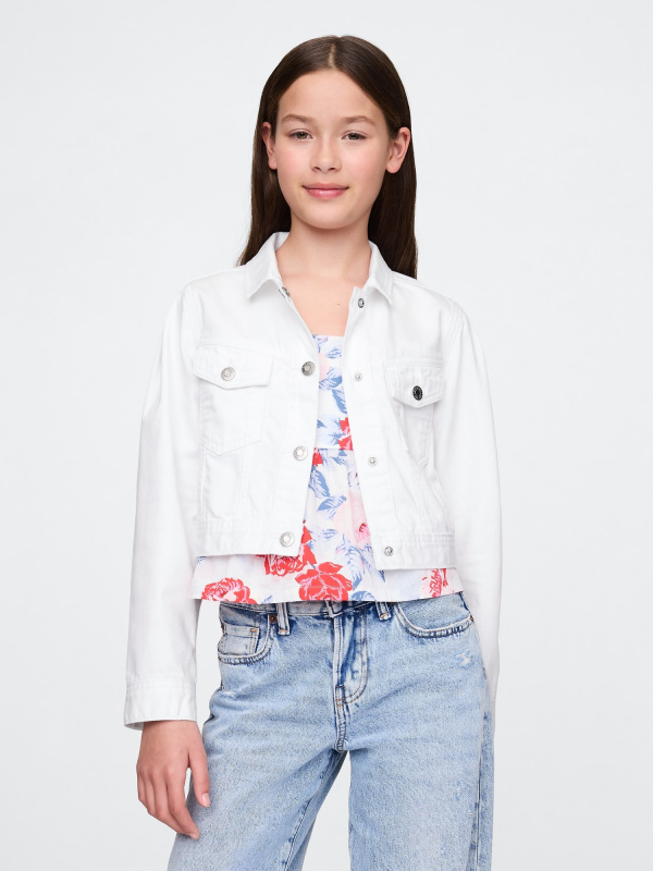 GAP Dívčí Dětská džínová crop bunda 738607-00 Velikost: XS