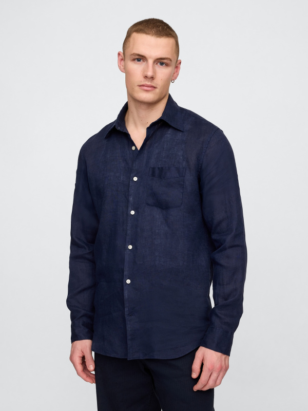 GAP Lněná košile Classic Shirt - Pánské