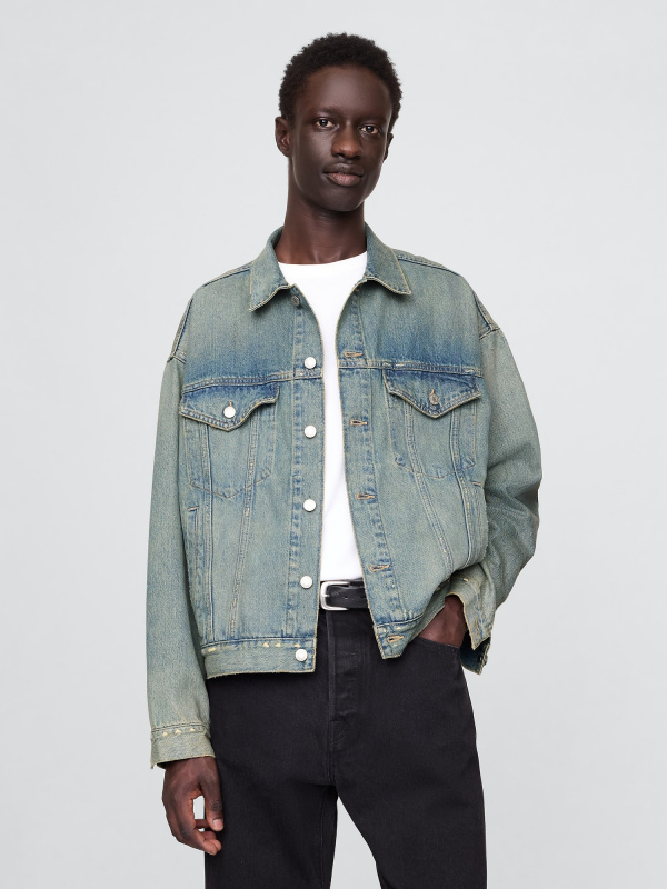 GAP Pánská Oversize džínová bunda Icon Americana 734196-00 Velikost: XXL
