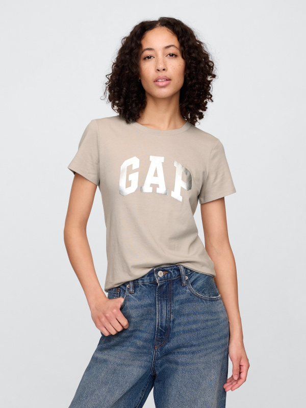 GAP Tričko s logem hnědá Velikost: XS