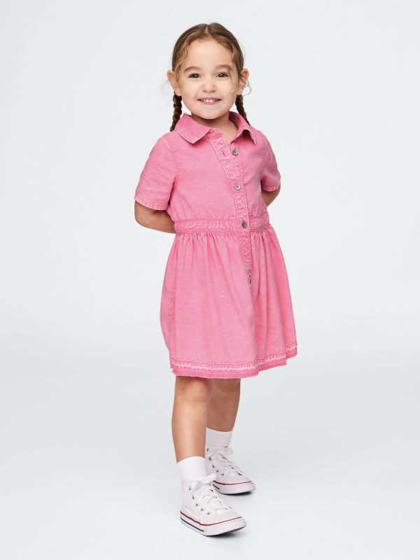 GAP Dětské denimové šaty