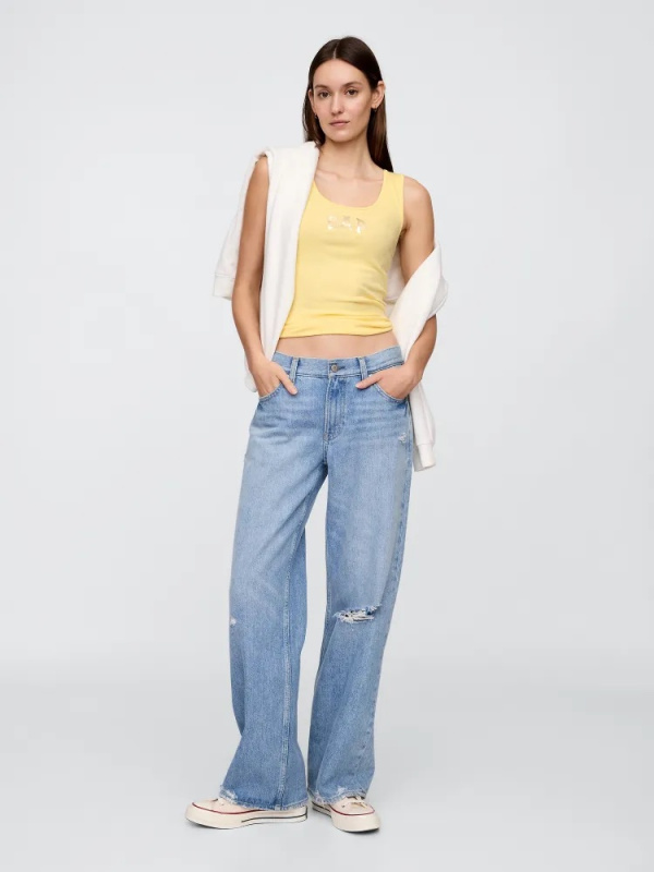 GAP Žebrované tílko s logem - Dámské