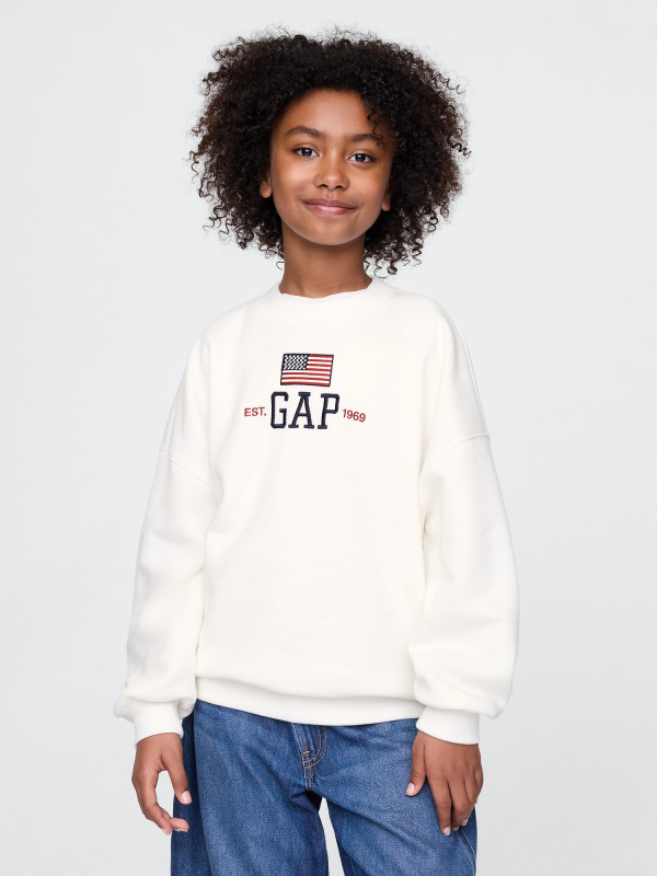 GAP Dívčí Dětská oversize mikina Americana 745911-02 Velikost: M