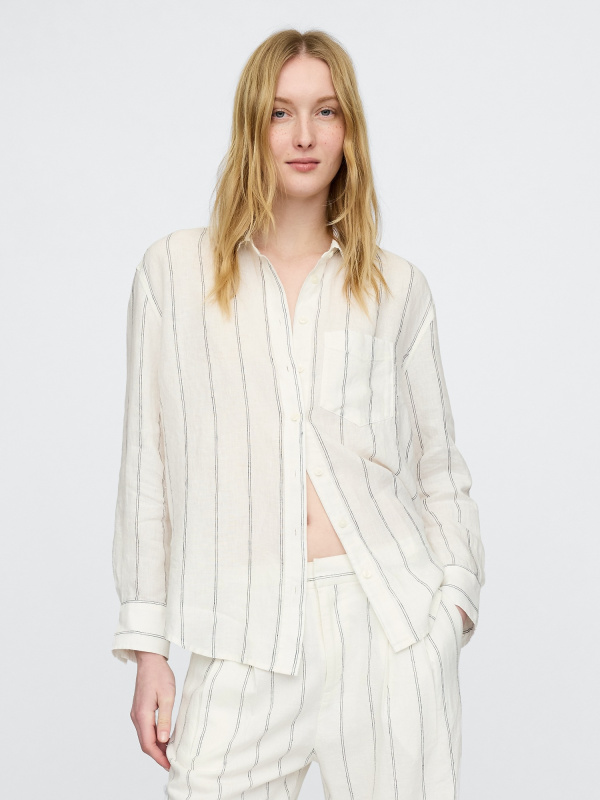 GAP Lněná oversize košile Big Shirt - Dámské