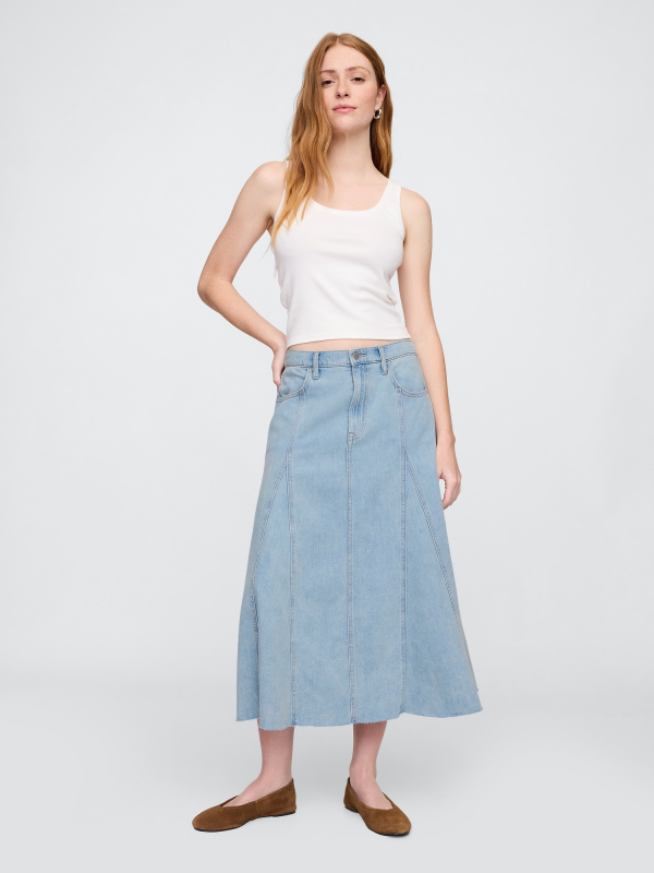 GAP Džínová maxi sukně UltraSoft - Dámské