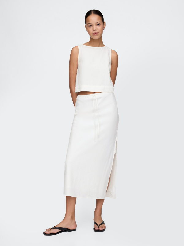 GAP lněná midi sukně