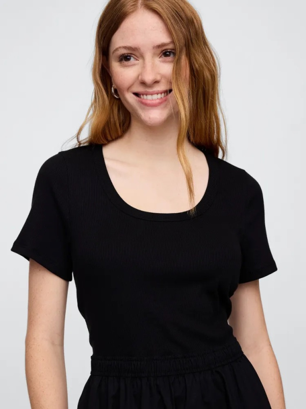 GAP Midi šaty s kapsami černá Velikost: XS