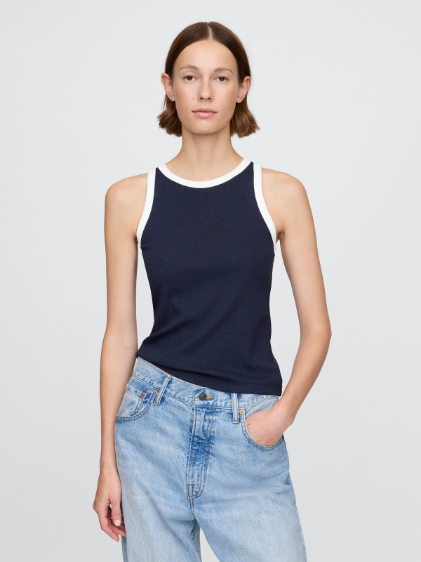 GAP Žebrovaný top tmavě modrá Velikost: L