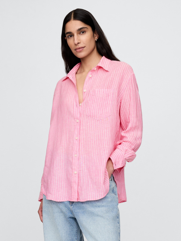 GAP Lněná oversize košile Big Shirt - Dámské