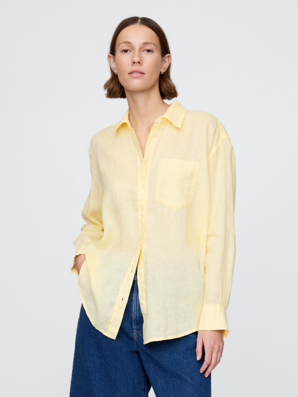 GAP Lněná oversize košile Big Shirt - Dámské