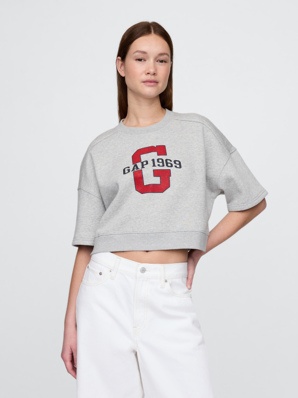 GAP Oversize crop mikina VintageSoft Americana - Dámské