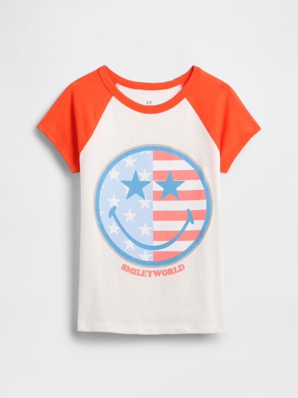 GAP Dívčí Dětské tričko Gap × SmileyWorld® Americana 781890-00 Velikost: S