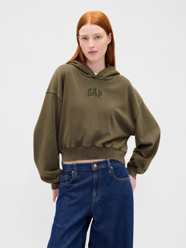 GAP Mikina s kapucí Logo Cropped - Dámské