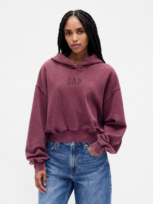 GAP Mikina s kapucí Logo Cropped - Dámské