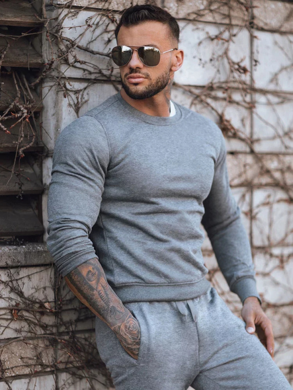 Anthracite Dstreet BX2405z pánská mikina bez kapuce XL