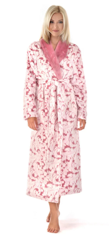 Dámský župan 2556 3302 Flora - Vestis bílá s růžovou XL