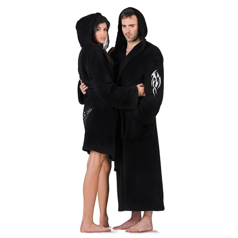 Dlouhý župan Tribal s kapucí  3649 9999 - Vestis černá M