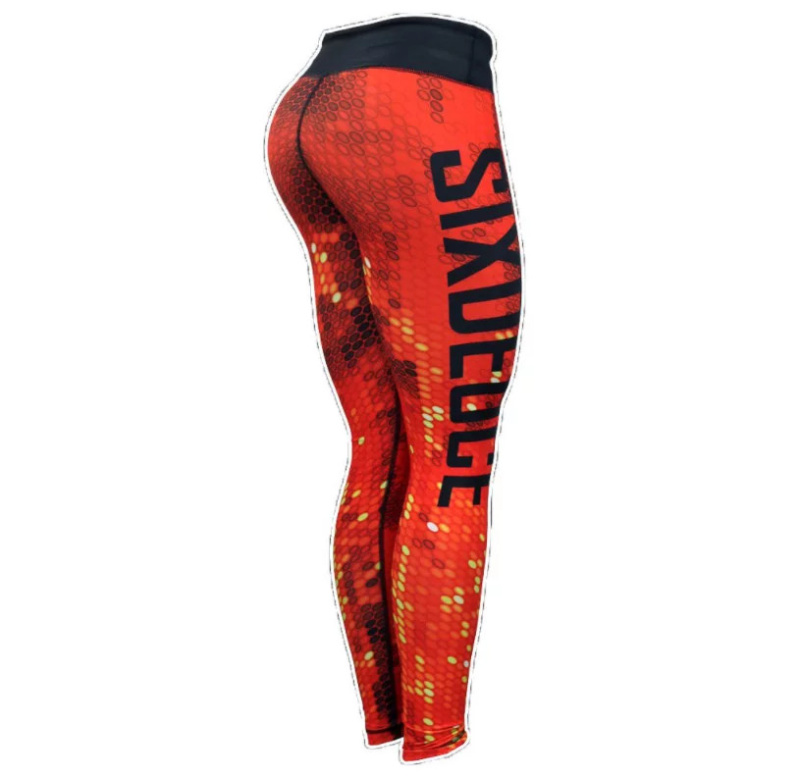 Dámské fitness legíny Six Deuce Digital Glow červené - Litex XS