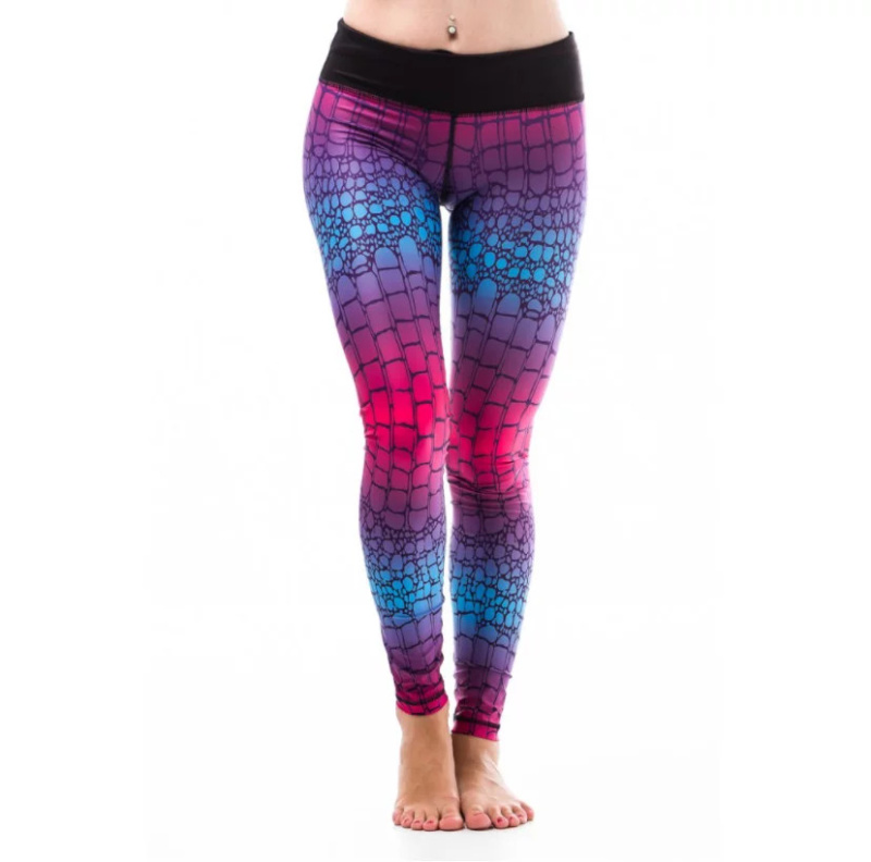 Dámské fitness legíny Six Deuce Alligator - růžová/modrá/fialová - Litex S