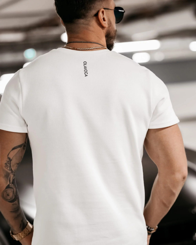 Pánské tričko 278060 ecru - Ola Voga XL