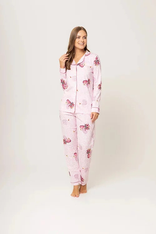 Dámské pyžamo 175/062 růžová vzor - Karol 2XL