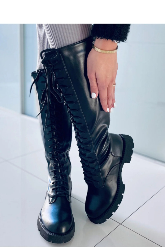 Dámské kozačky v jezdeckém 7752A - Ideal Shoes 37 černá