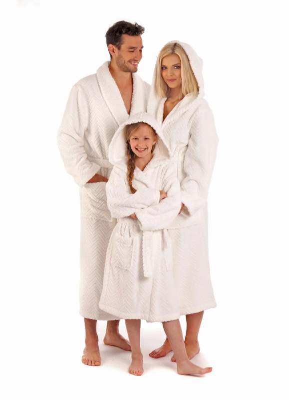 AKCE - Unisex župan se šálovým límcem Athena  2116 0100 Bílá - Vestis S