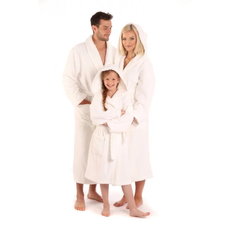 AKCE Unisex župan s kapucí Athena 3116 0100 bílý - Vestis S