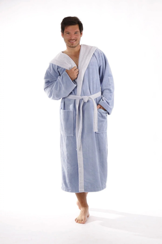 Župan unisex Tampa DUO 3959 5251 Světle modrá s modrou - Vestis sv.modrá s modrou M